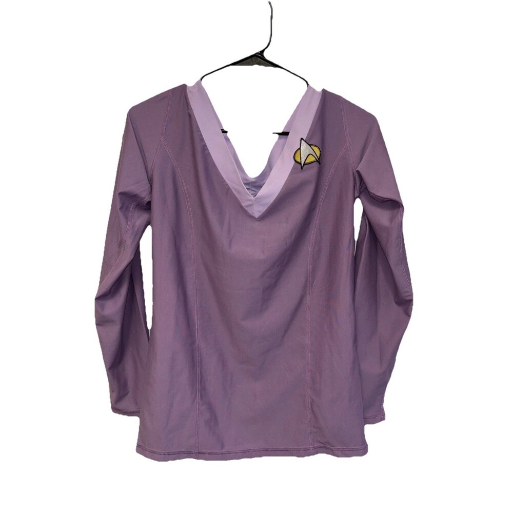 Star Trek The Next Generation Purple Uniform Women Shirt Cosplay L Costume V Nec